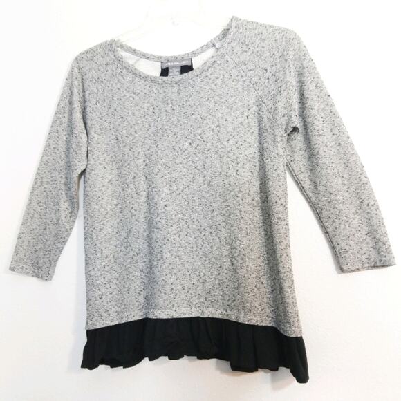 Kate & Mallory gray knit black insert tie back top S - Picture 1 of 10